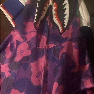Bape Purple and Pink Camo Shark Sweater